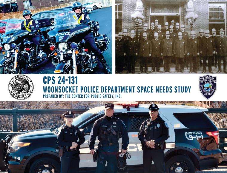 Cover of the Woonsocket police department space needs study prepared by The Center for Public Safety